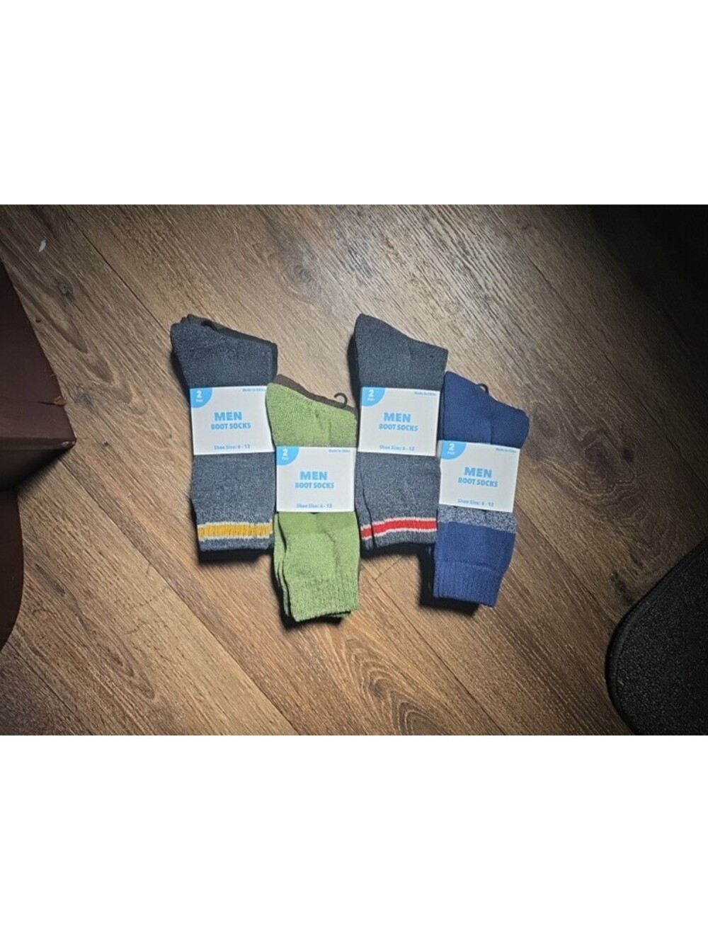 NWT Men's Boot Socks, Shoe Size 6-12, 8 Count, # 54